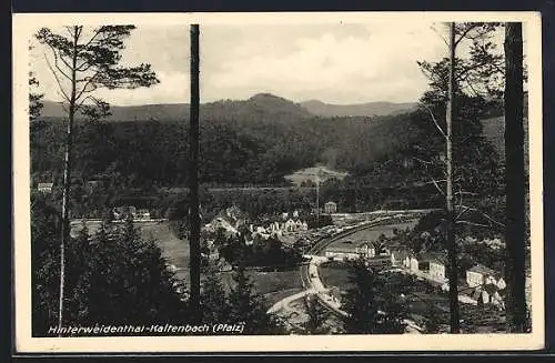 AK Hinterweidenthal-Kaltenbach / Pfalz, Blick von einer Anhöhe auf den Ort