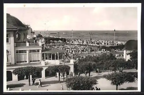 AK Travemünde, Ostseebad, Blick auf den Casino-Garten