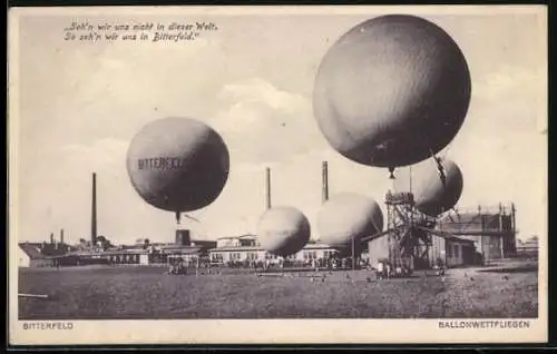 AK Bitterfeld, Fesselballons heben ab zu einem Wettfliegen