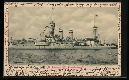 AK China, S. M. Panzerschiff Brandenburg des Ostasiengeschwaders