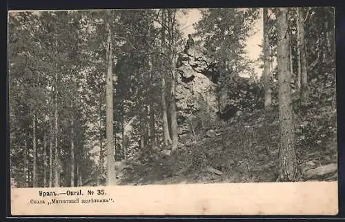 AK Slatoust, Arbeiter auf einem Magnetit-Felsen