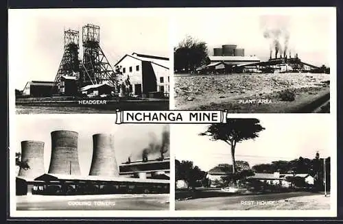 AK Nchanga, Copper Mine, Headgear, Plant Area, Cooling Towers, Rest House