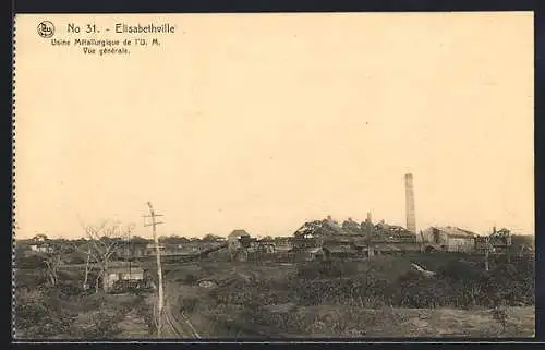 AK Elisabethville, Usine Métallurgique, Vue Générale