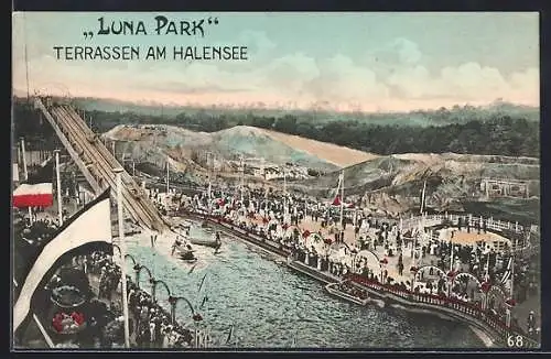 AK Berlin-Halensee, Luna-Park - Wasserrutsche