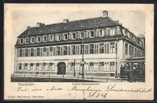 AK Mannheim, Luisen-Stephanienhaus, Strassenbahn