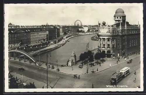 AK Wien, I. Urania, Strassenbahn