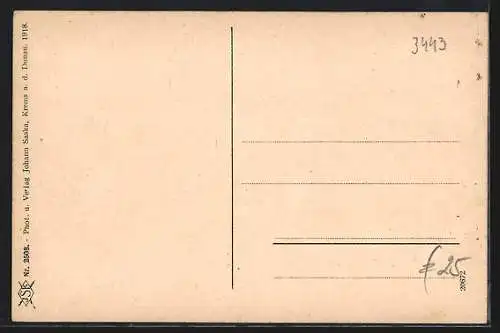 AK Mautern a.d. Donau, Ortsansicht mit Dampfschiff