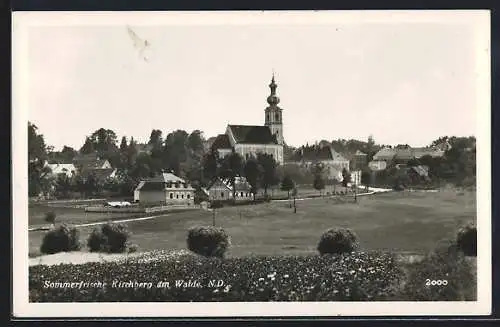 AK Kirchberg am Walde, Ortsansicht mit Kirche