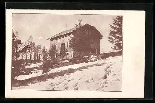 AK Hermann Rudolf-Hütte, Am Schwarzwaldeck, Hütte der alpinen Gesellschaft Gamsveigerl Wien