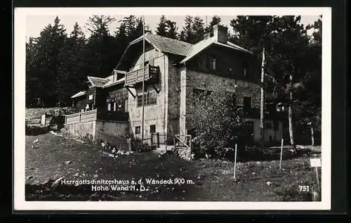 AK Hohe Wand /N. D., Herrgottschnitzerhaus a. d. Wandeck