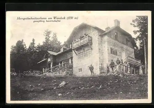 AK Herrgottschnitzerhaus am Wandeck, Leute