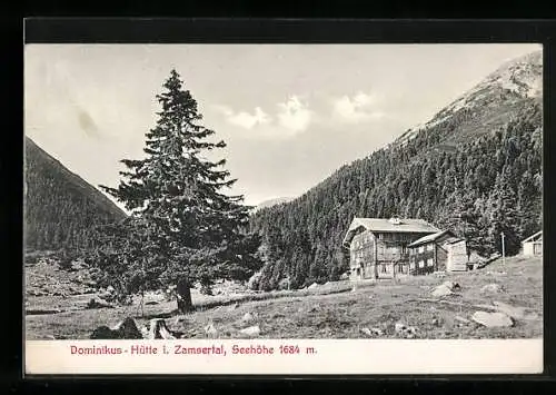 AK Dominukus-Hütte, Blick in das Zamsertal