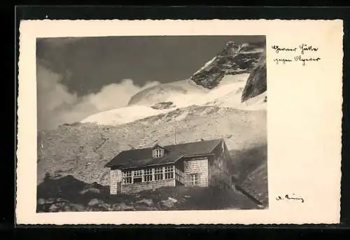 AK Geraerhütte, Blick gegen den Olperer