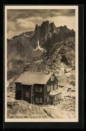 AK Reutlinger Hütte auf der Wildebene, Blick zu den Pflungspitzen