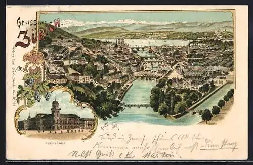 Lithographie Zürich, Ortsansicht