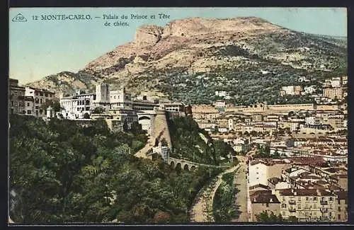 AK Monte-Carlo, Palais du Prince et Tete de chien