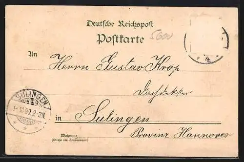 Lithographie Elberfeld, Wilberg-Denkmal, Gartenahus III., Casino