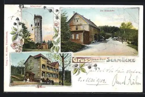 AK Schmücke, Gasthaus Schmücke, Logierhaus, Schneekopf