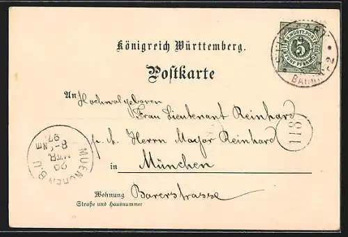 AK Stuttgart, Totale der Stadt, am k. Residenzschloss