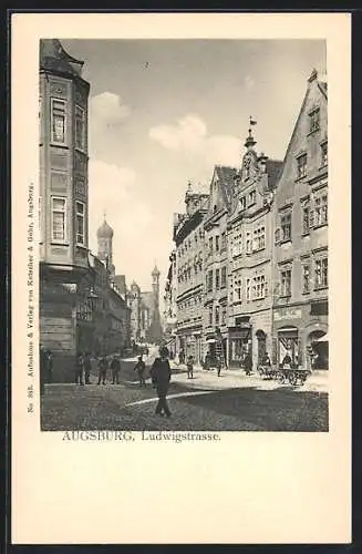 AK Augsburg, Blick in die Ludwigstrasse