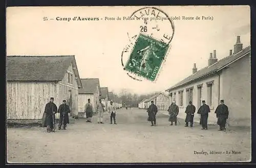 AK Auvers, Camp, Poste de Police et vue principale, côté Route de Paris