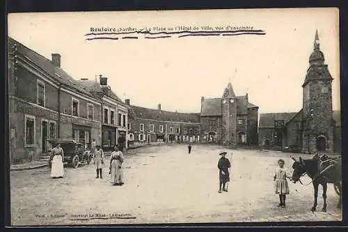 AK Bouloire, La Place et l`Hôtel de Ville, vue d`ensemble