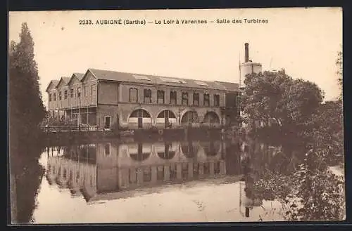 AK Aubigné, Le Loir à Varennes, Salle des Turbines