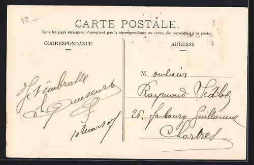 AK La Ferté-Bernard, Rue de Paris et Rue Thiers