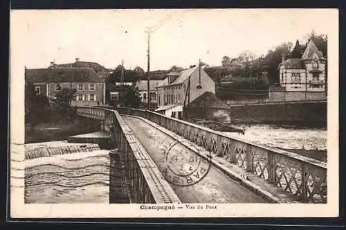 AK Champagné, Vue du Pont