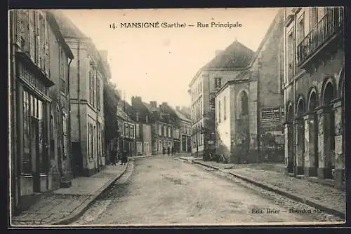 AK Mansigné, Rue Principale avec bâtiments historiques