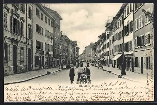 AK Winterthur, Blick in die Oberthor-Gasse