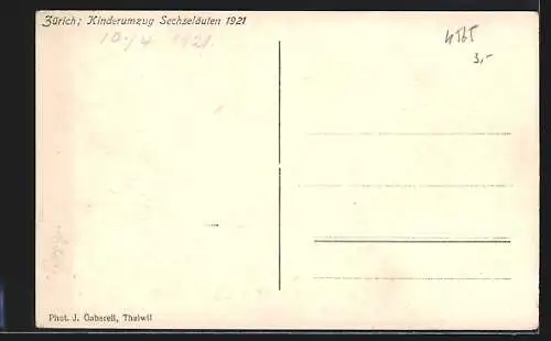 AK Zürich, Kinderumzug Sechseläuten 1921, Clownskostüme