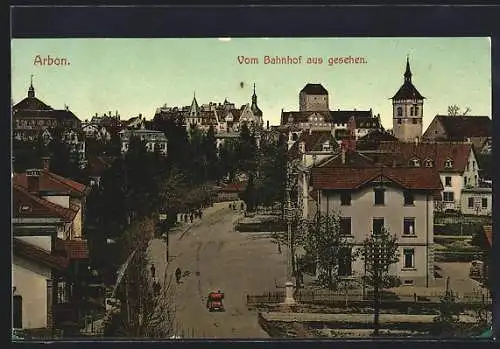 AK Arbon, Ortsansicht vom Bahnhof aus