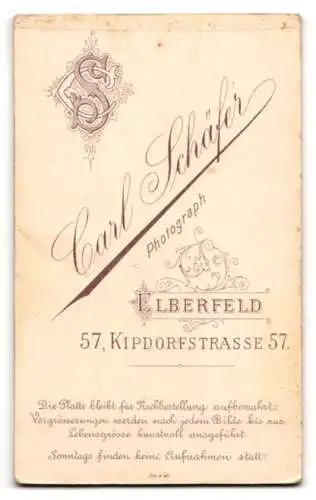 Fotografie Carl Schäfer, Elberfeld, Kipdorfstrasse 57, Porträt einer Frau