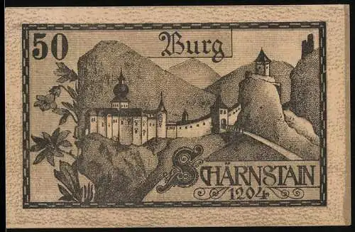 Notgeld Viechtwang 1920, 50 Heller, Burg Schärnstain um 1204