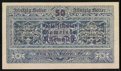 Notgeld Utzenaich, 50 Heller, Schloss und Ornamentverzierung