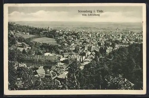 AK Sonneberg /Th., Ortsansicht vom Schlossberg