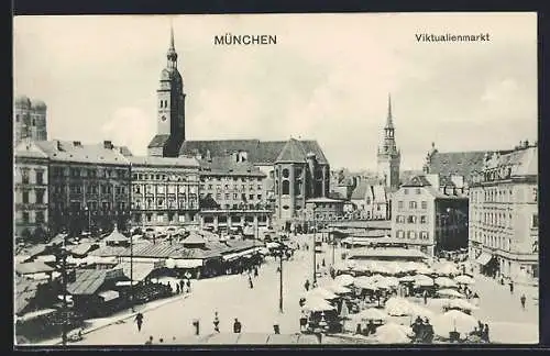 AK München-Au, Viktualienmarkt aus der Vogelschau