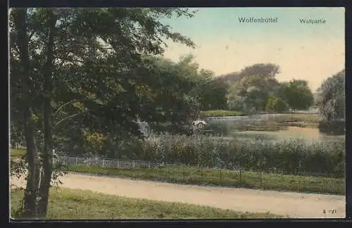 AK Wolfenbüttel, Wallpartie mit Wasserblick