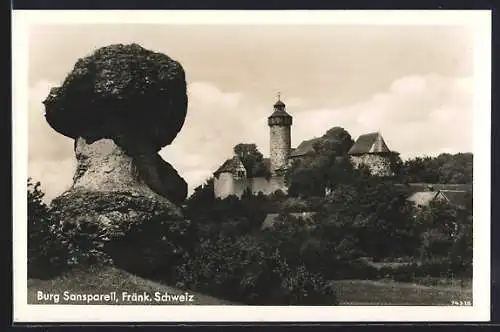 AK Wonsees, Burg Sanspareil /Sa., Ortsansicht