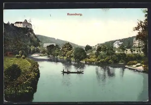 AK Rosenburg, Blick über Flusspartie mit Boot