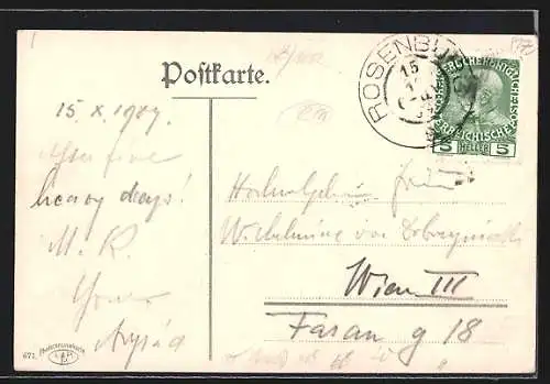 AK Rosenburg, Blick über Flusspartie mit Boot