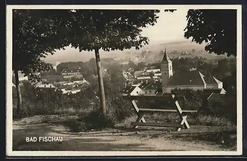 AK Bad Fischau, Teilansicht von einer Anhöhe aus
