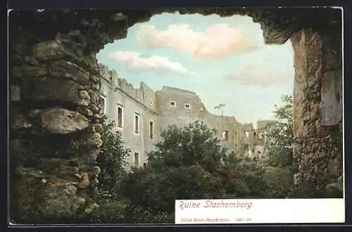 AK Dreistetten /N.-Oe., Ruine Starhemberg, Blick durch das Tor