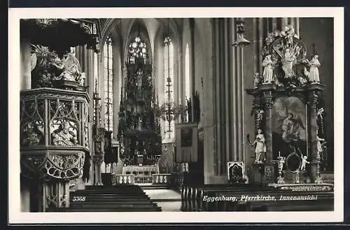 AK Eggenburg, Pfarrkirche, Innenansicht