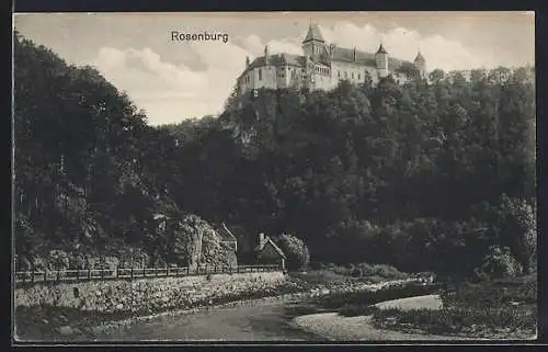 AK Rosenburg, Flusspartie mit Schlossblick