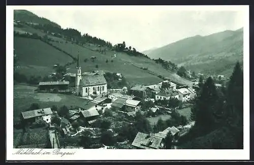 AK Mühlbach im Pongau, Totalansicht aus der Vogelschau