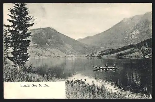 AK Lunz /N.-Oe., Ruderboot auf dem Lunzer See