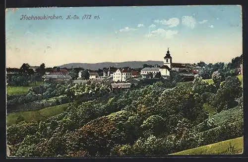 AK Hochneukirchen /N.-Oe., Ortsansicht mit Kirche