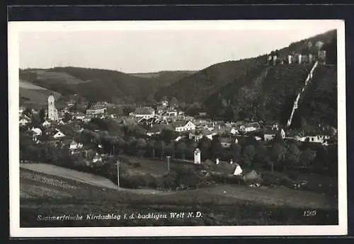 AK Kirchschlag i. d. buckligen Welt, Ortsansicht mit Burgruine